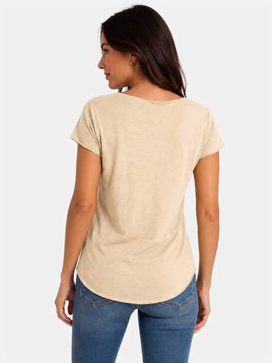 T-shirt Basica Donna in Cotone a Taglio Vivo