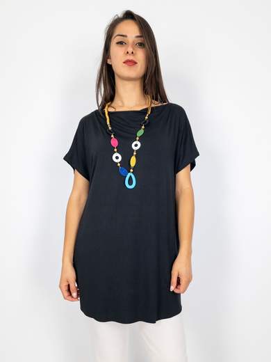 BLUE JOINT T-shirt Donna In Viscosa Basic Oversize Mezze Maniche
