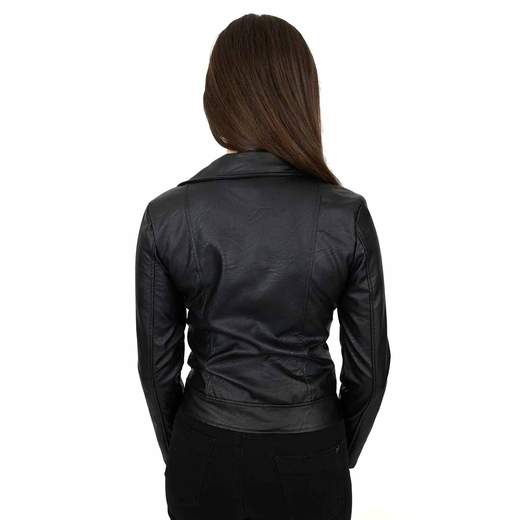 STRABELLO Giacca Ecopelle Donna Corta con Zip Laterale e Collo Revers