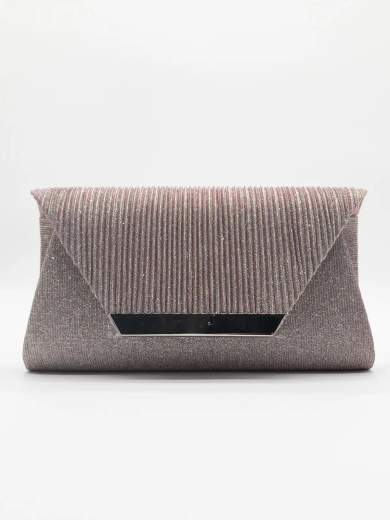 Dark pink glitter clutch bag with detachable chain – Stylish and compact