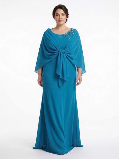 Long Curvy Ceremony Dress in Georgette ysv700