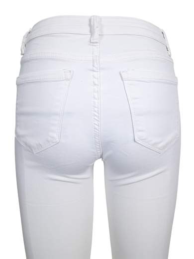 Women's Stretch Crop Flare Jeans with Asymmetric Hem 3D-6826