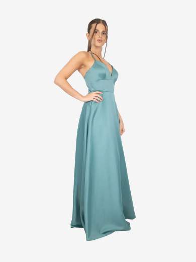 BIANCA BRANDI Abito lungo da cerimonia con spacco e stola 29284