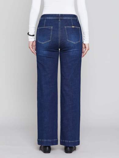 Emanuela Costa Jeans Larghi Sul Fondo E Lunghi Donna Vita Alta Elasticizzati