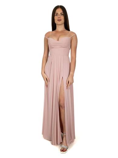 STRABELLO CERIMONIA Abito Lungo Elegante con Spacco e Scollo a Cuore A29799-4268-SELENE