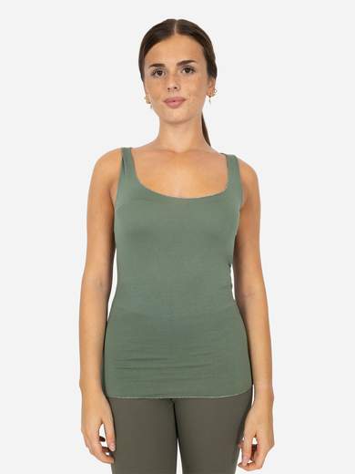 Women’s Slim Fit Viscose Tank Top with Lurex Trim – One Size