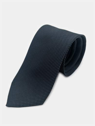 100% Silk Blue Tie with Micro Geometric Pattern