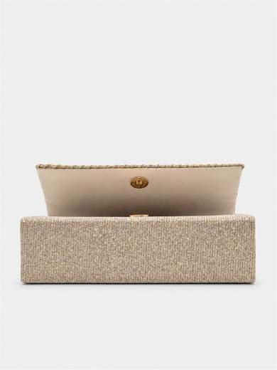 Pochette Oro Glitterata da Cerimonia con Catenella XX3480-ORO