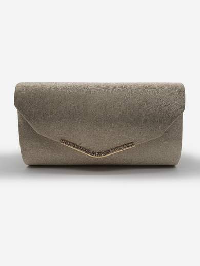 Pochette Oro da Cerimonia Elegante con Strass e Tracolla a Catena
