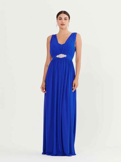 JEAN CRYÒ Abito Lungo da Cerimonia Stile Impero con Baschina Decorata e Stola 35226