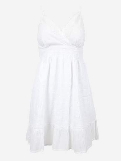 Short summer cotton dress with broderie anglaise
