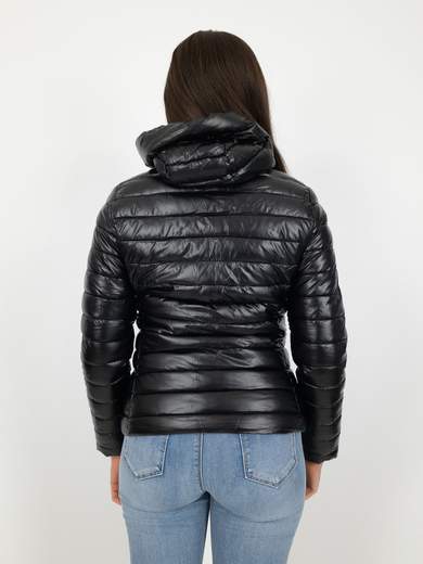 Piumino Donna Corto Imbottito Con Cappuccio Slim Fit