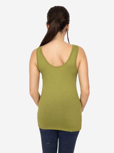 Slim Fit Women’s Tank Top with Wide Straps in Stretch Viscose