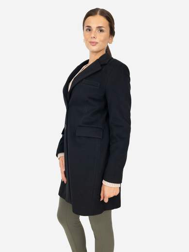 Cappotto monopetto donna nero elegante Made in Italy