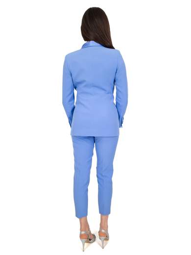 NORMEET Tailleur donna elegante con giacca smoking e pantalone a sigaretta P24-304-P13