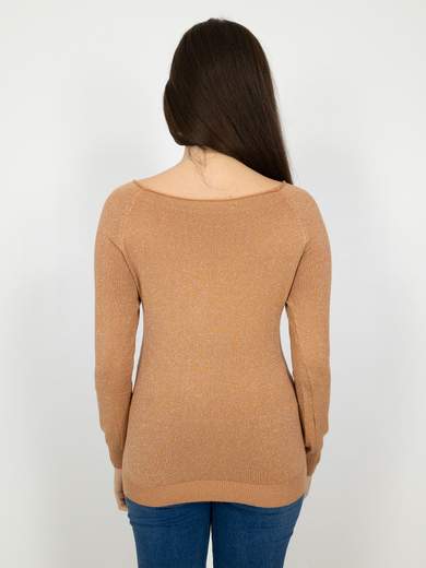 Maglia scollo a barchetta lurex slim fit sottogiacca