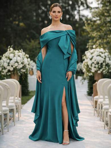 Abito da Cerimonia Lungo a Sirena con Scollo Omerale SSU900