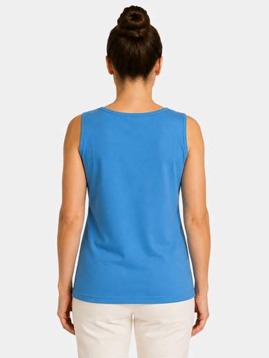 Women’s cotton tank top Perlarara with floral print and glitter Made in Italy
