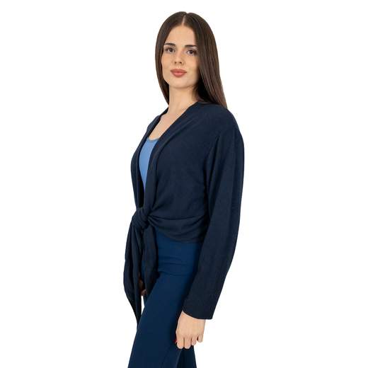 STRABELLO Cardigan in Lana Morbida Donna Curvy Maniche Lunghe Senza Bottoni