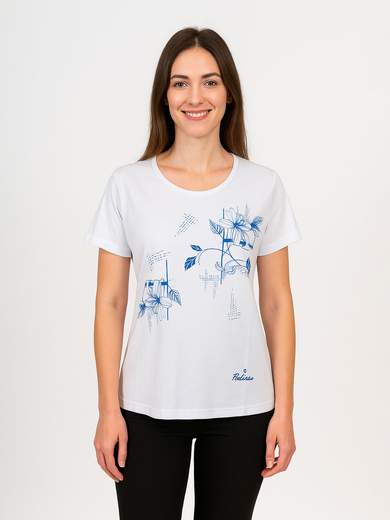 PERLARARA Women’s Cotton T-Shirt with Glitter Print Perlarara E102-25