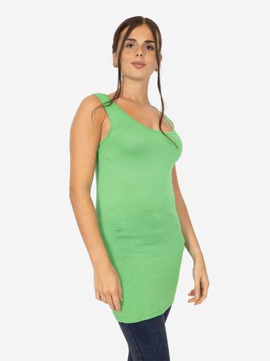 Women's Long Slim Fit Tank Top – Basic Stretch Viscose Model