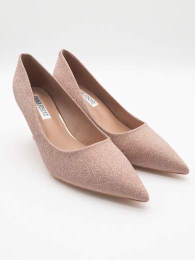 Décolleté rosa antico glitterato tacco medio 7,5 cm a clessidra