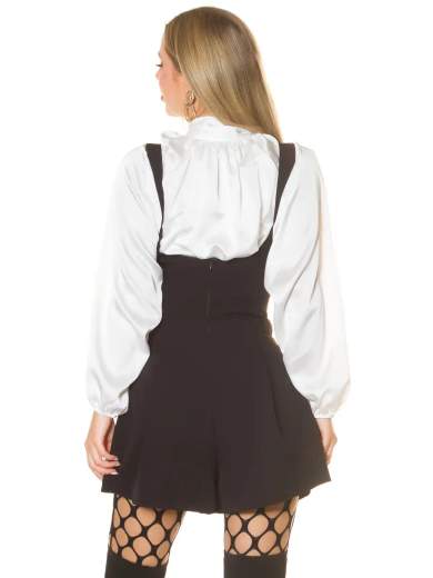 KOUCLA Camicetta Sexy in Raso con Fiocco - Maniche Lunghe Eleganti 0000LT51261