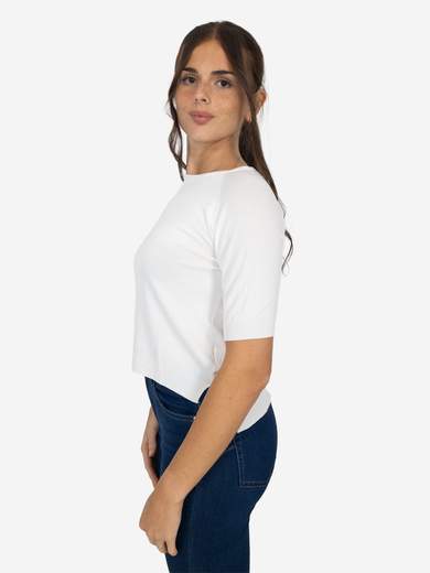 Kesy Women's slim fit crew neck top with side slits OL_11754