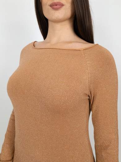 STRABELLO Maglia Scollo A Barchetta Donna Manica Lunga In Lurex