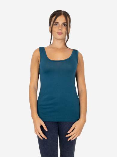 Slim Fit Women’s Tank Top with Wide Straps in Stretch Viscose
