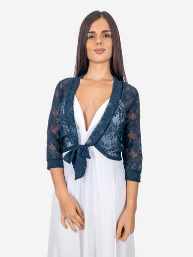 STRABELLO CERIMONIA Coprispalle in pizzo da cerimonia con chiusura a laccio P49250009963-21009