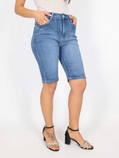 Bermuda Jeans Donna Curvy Push Up Vita Alta Elasticizzati SUP02-CY85