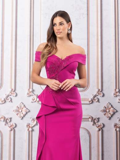 Off-the-Shoulder Mermaid Evening Gown 35418