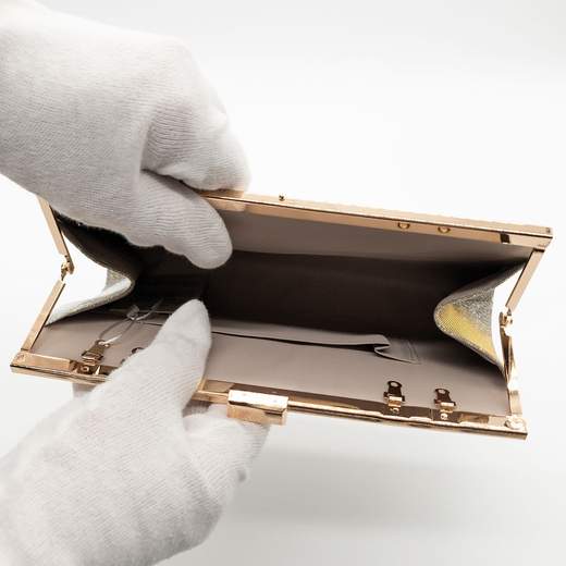 MICHELLE MOON Pochette Elegante Oro con Glitter e Tracolla a Catena HD1262-ORO