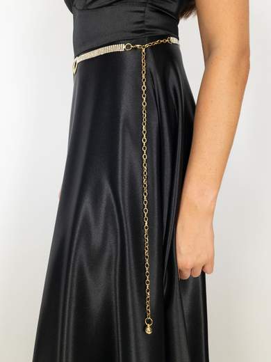 Cintura gioiello con cuore in strass regolabile - Donna