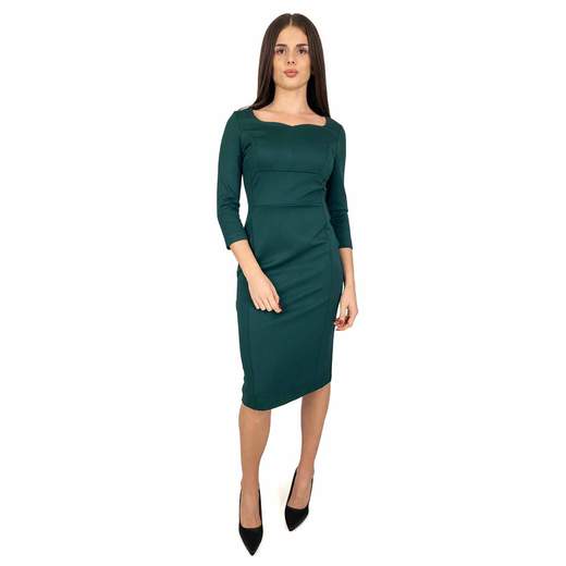 Abito Donna Elegante a Tubino Manica Tre Quarti Invernale Midi