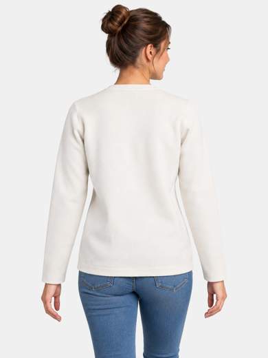 Maglia a girocollo finto twin set con strass