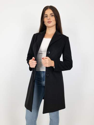 Cappotto Donna Sciancrato Elegante In Panno Caldo Slim Fit