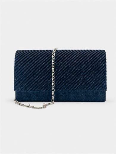 Blue Glitter Evening Clutch with Chain Strap XX3480-BLU