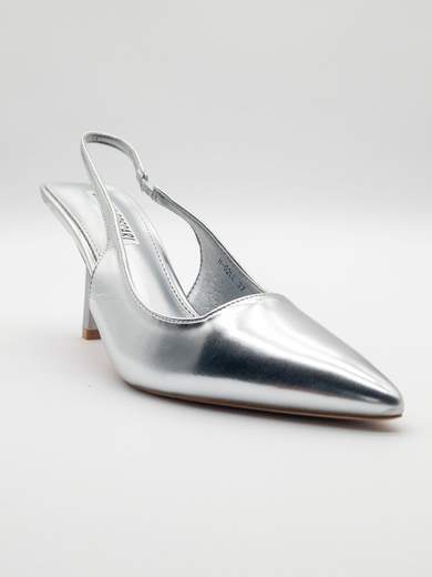 CHIARA FOSCARI Slingback Donna Argento Lucido con Tacco a Clessidra 9 cm H-02LL-ARGENTO