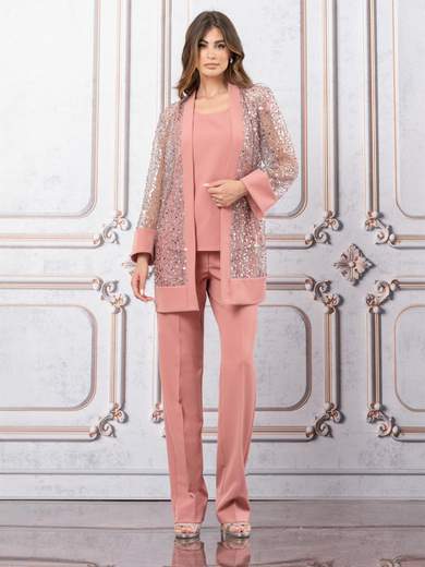 JEAN CRYÒ Completo pantalone da cerimonia tre pezzi con spolverino elegante 35480