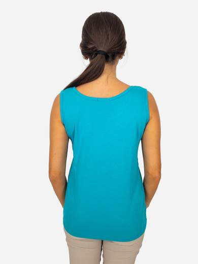 Women's cotton tank top with Perlarara logo and rhinestones