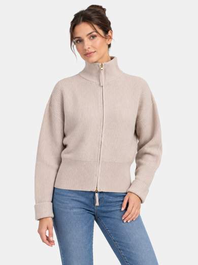 Intreccio Maglia a pannocchia con zip doppio cursore CE4300
