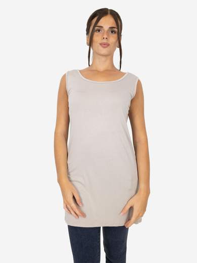 Women's long curvy basic tank top in stretch viscose – One size