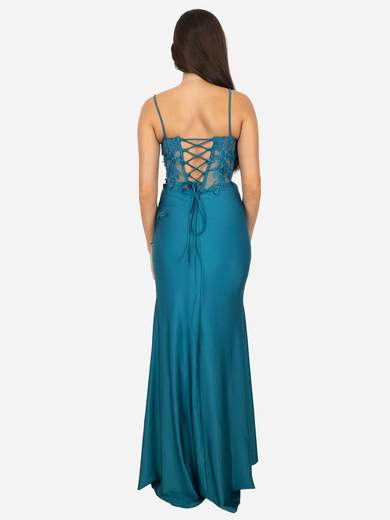 Abito da cerimonia a Sirena Elegante con Corpetto in Pizzo e Spacco