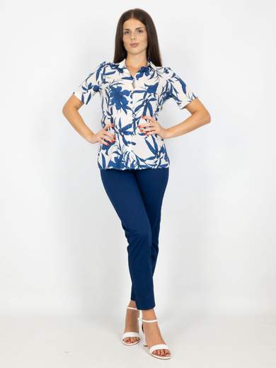 Guerini Camicia Estiva Donna Maniche Corte A Fantasia In Viscosa