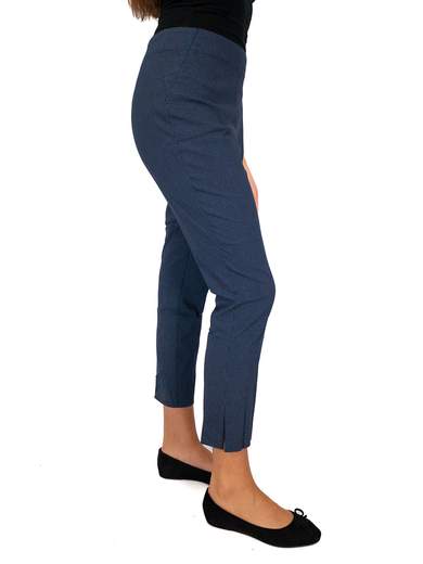 Pantalone donna slim capri vita alta con spacchetti | Made in Italy