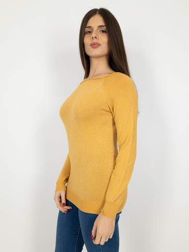 Maglia scollo a barchetta lurex slim fit sottogiacca