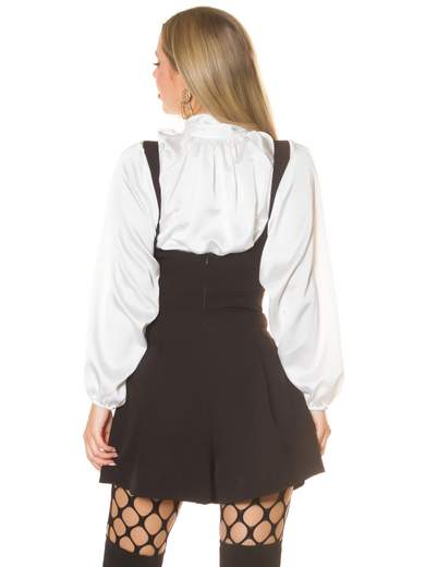 Pantaloncini con Spalline Stile Blogger a Vita Alta