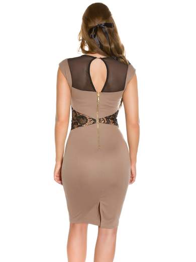 Abito a tubino sexy con tulle e pizzo – Slim fit per serate e party